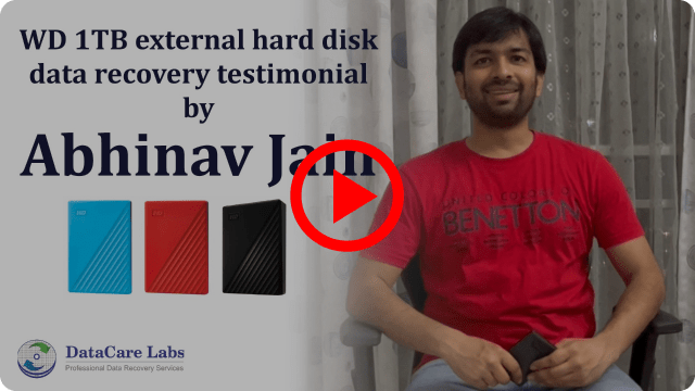 Abhinav Jain - Data Recovery Customer of DataCare Labs