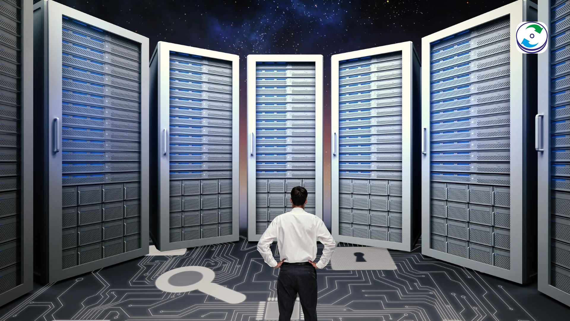 A visual representation contrasting two networked storage solutions, with one side labeled "SAN" showing interconnected servers and storage arrays via Fibre Channel, and the other side labeled "NAS" showing a single device connected to a standard network with multiple clients.