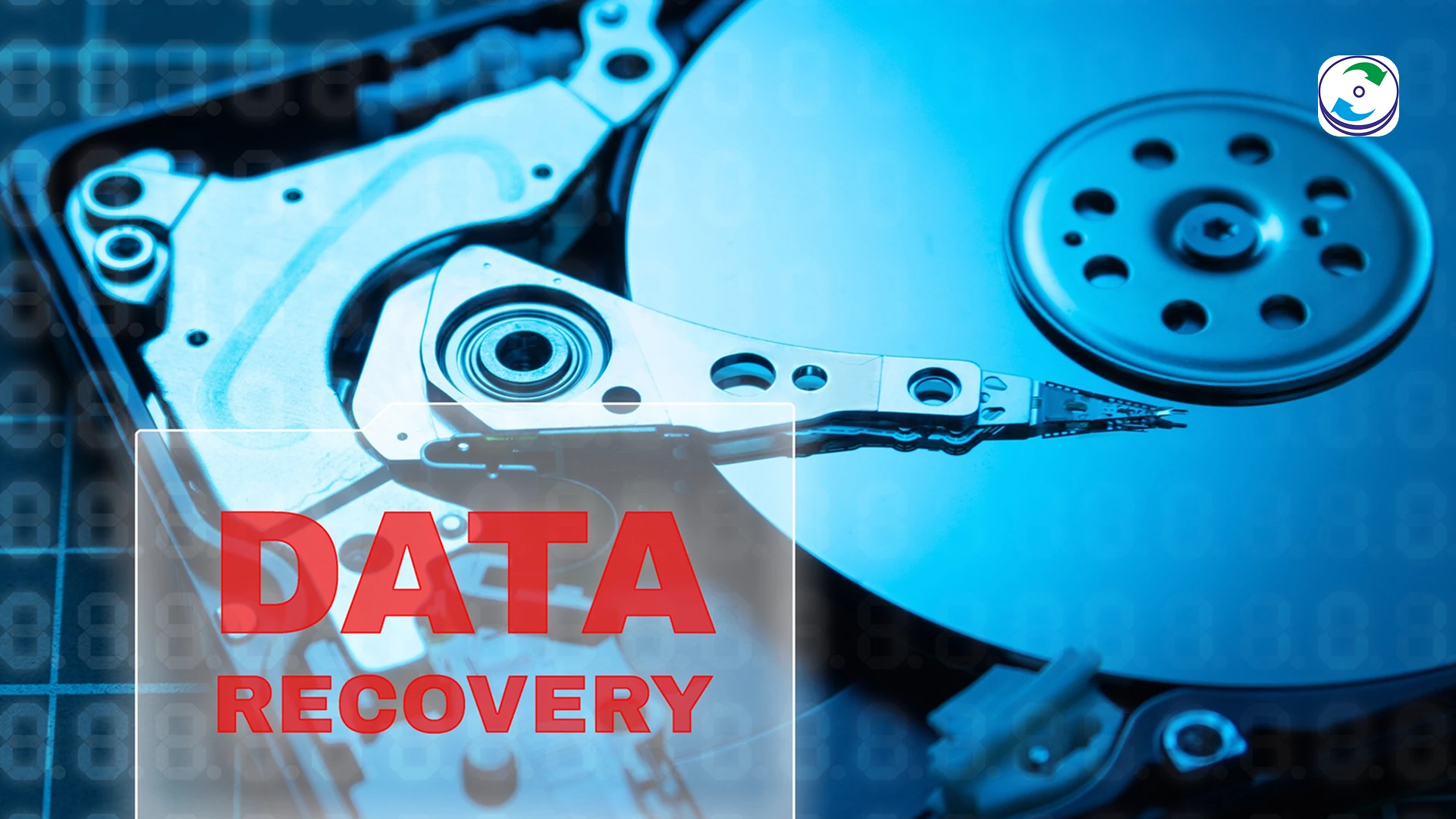 An illustrative graphic showing a cracked shield with "BCDR Plan" written on it, while a professional's gloved hand uses a specialized tool to recover a glowing piece of data from behind the cracks, symbolizing that a BCDR plan is incomplete without a data recovery partner.