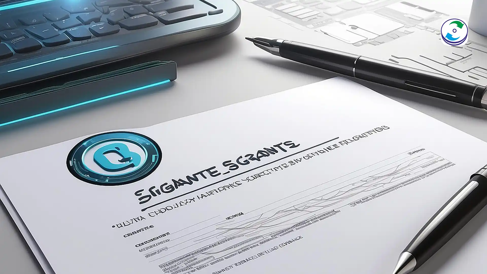 A close-up of a Certificate of Destruction document with a prominent seal and signature over a background of physically shredded hard drives.