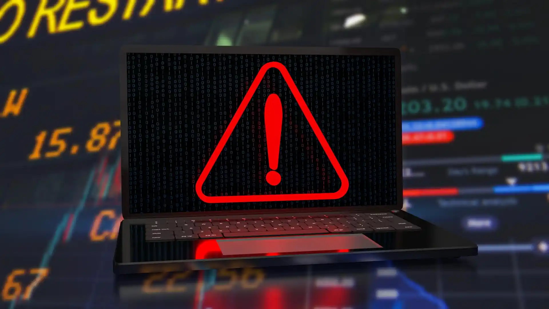 A close-up of a computer screen displaying a cryptic, threatening ransomware note with a timer counting down.