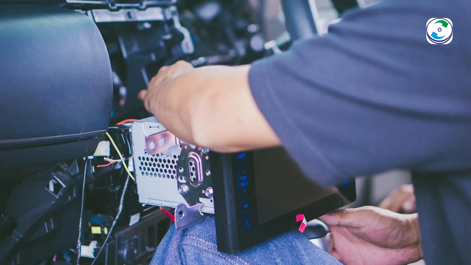 Forensic technician connecting a specialized Bosch CDR cable to a vehicle's diagnostic port.
