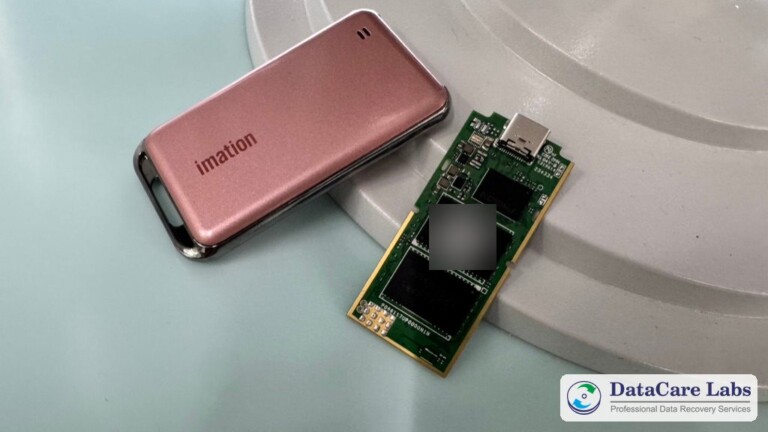 External SSD data recovery in Pune: Imation 1TB portable SSD opened, with its USB Type-C board, controller and NAND chips